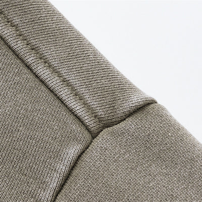 Distressed Wash Comfort Zip Pullover Sweatshirt