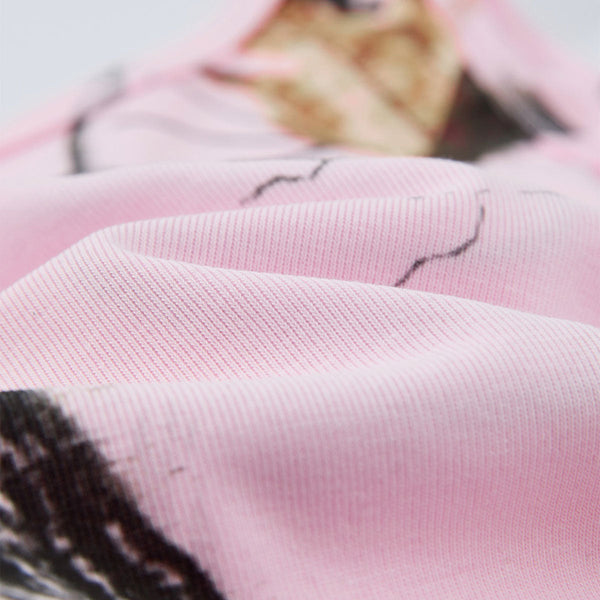 Pink Camo Leaf Print Single Shoulder Comfort Tank