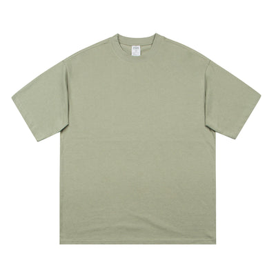 Crew Neck Solid Color Cotton Tee 250gsm