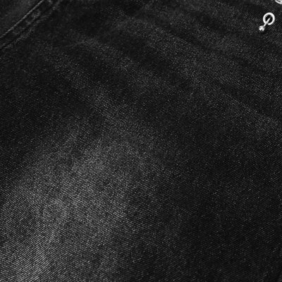 Washed Black Denim Utility Cargo Pants