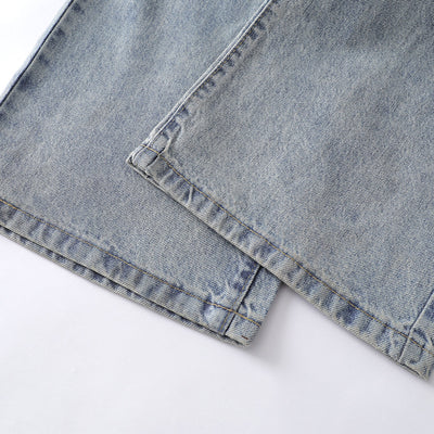 Grunge-Style Paint-Splatter Baggy Jeans