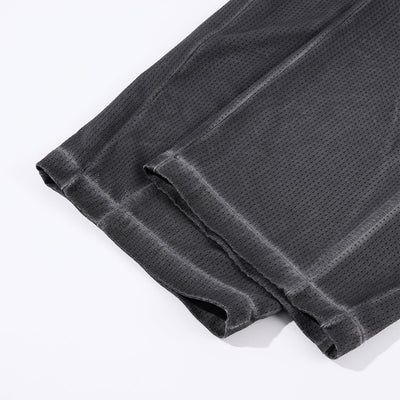 Heavy Wash Vintage Distressed Mesh Straight Pants