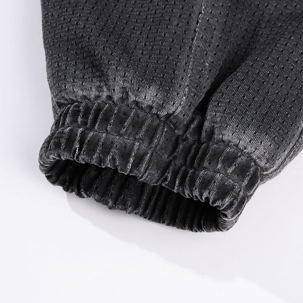 Lightweight Mesh Stand Collar Elastic Hem Zip Jacket