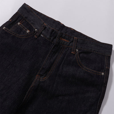 Classic Dark Wash Wide-Leg Denim Jeans