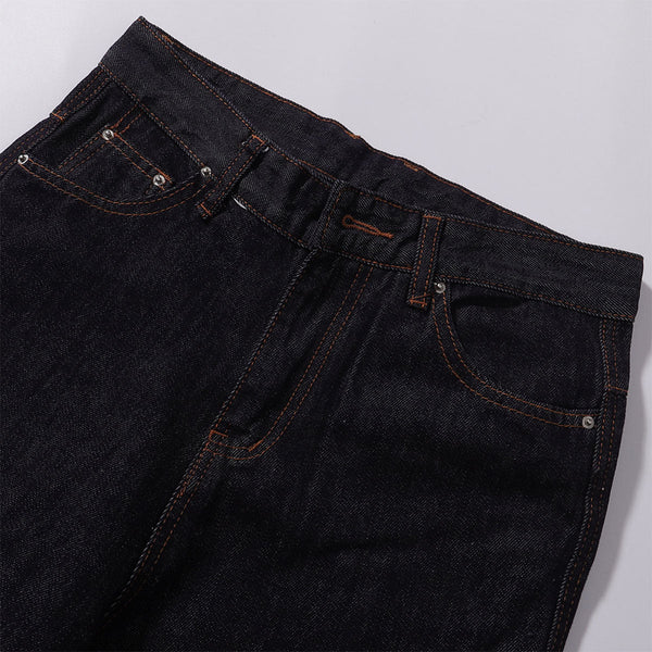 Classic Dark Wash Wide-Leg Denim Jeans