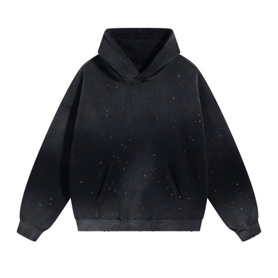 Destroyed Oversized Acid Wash Bleach Splatter Hoodie