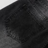 Black Acid Wash Distressed Wide Leg Denim Jeans