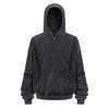 Distressed Vintage Wash Zip Up Hoodie
