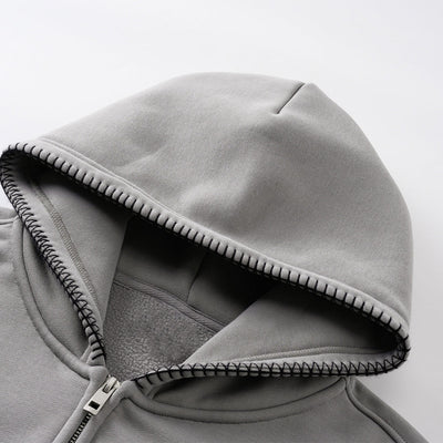 Special Stitch Bound Seam Zip Up Hoodie