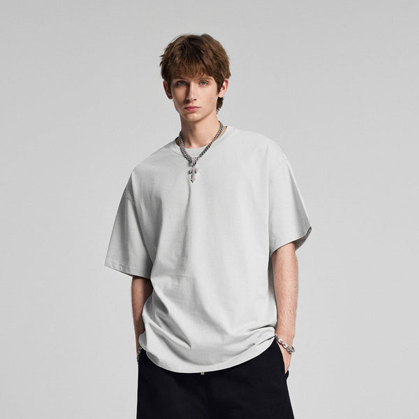 Relaxed Fit Boxy Solid Color Minimal Tee