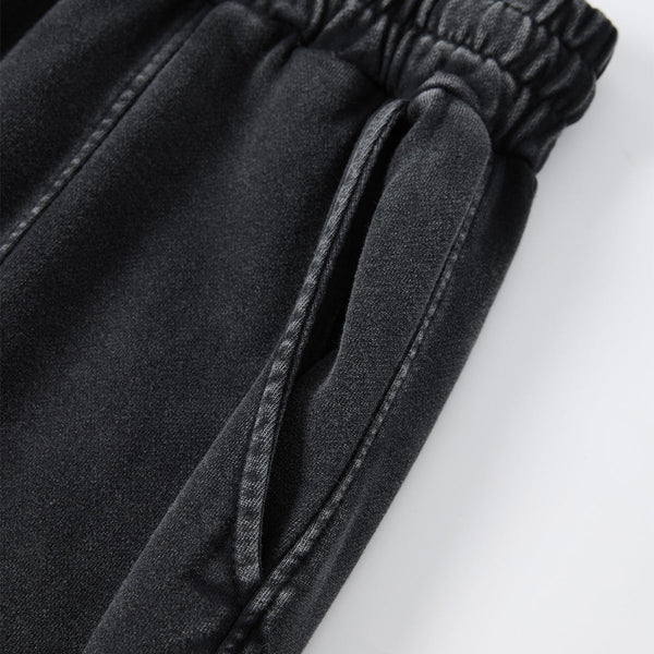 Streetwear Distressed Curved Panel Straight-Leg Pants