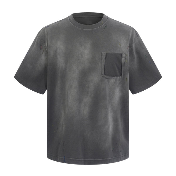 Tie Dye Pocket Oversized Cotton Streetwear T-Shirt