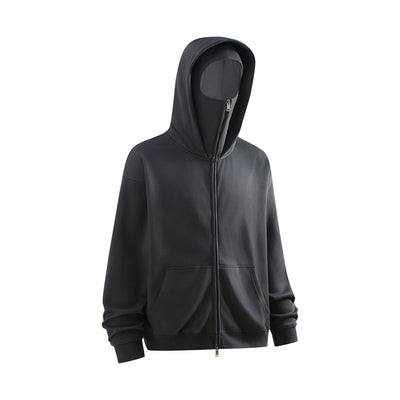 Unisex Full-Zip Fleece Layered Hood Hoodie