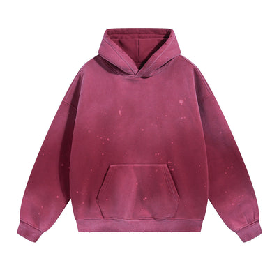 Destroyed Oversized Acid Wash Bleach Splatter Hoodie