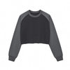 Contrasting Colors Raglan Long-Sleeve Cropped Sweatshirt