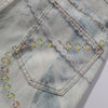 Digital Print Vintage Style Faux Denim Jeans