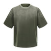 Waffle Knit Spray Dyed Distressed Raw Edge Tee