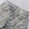 Digital Print Vintage Style Faux Denim Jeans