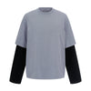 Layered Sleeve Two-Tone Oversized Streetwear T-Shirt