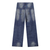 Vintage Wash Whisker Faded Straight Leg Jeans