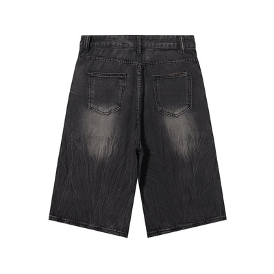 Vintage Washed Distressed Faded Denim Shorts