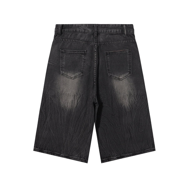Vintage Washed Distressed Faded Denim Shorts
