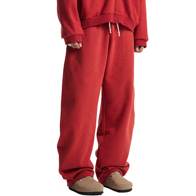 Elastic Drawstring Waist Fleece Jogger Pants