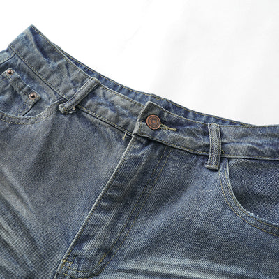 Wrinkle Wash Retro Ripped Baggy Jeans