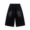High Waist Wide Leg Ombre Denim Shorts