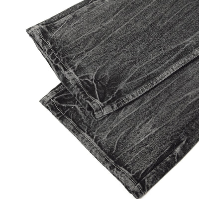 Vintage Black Wrinkle Wash Baggy Jeans