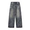 Decorative Rope Dark Wash Vintage Wide Leg Jeans