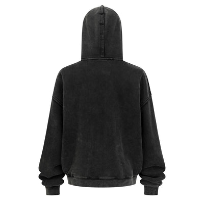 Oversized Vintage Washed Zip Up French Terry Hoodie