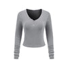 Long-Sleeve Ribbed Henley Top 275gsm