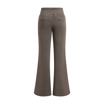 Low-Rise Washed Fleece Flare Sweatpants