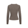 Crew-Neck Long Sleeve Ribbed Top
