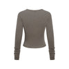 Long-Sleeve Ribbed Henley Top 275gsm