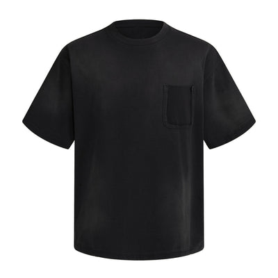 Swirl Dyed Distressed Pocket Loose Fit Crew Tee