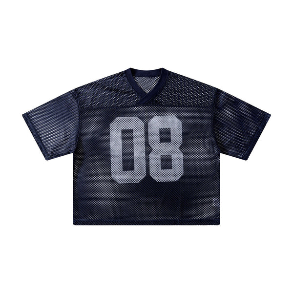 Athletic Mesh Cropped Football Jersey Number 08