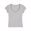Solid-Color V-Neck Cotton T-Shirt 6.45oz