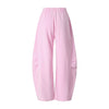 Vintage Washed Curved Panel Wide Drawstring Pants