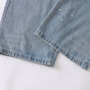 Light Blue Ripped Wide-Leg Jeans