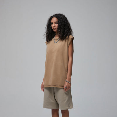 Women's Sleeveless Faded T Shirt 8oz-INNBLAC