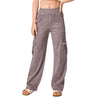 High Waist Stretch Cargo Wide Leg Jeans