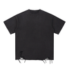 Black Washed Cotton Ripped Boxy Tee 8oz