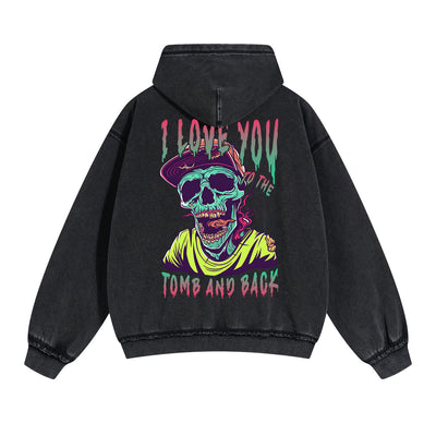 Zombies Graphic Double Slider Zip Hoodie-INNBLAC