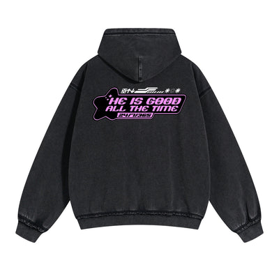 He Is God Christian Y2k Double Slider Zip Hoodie-INNBLAC