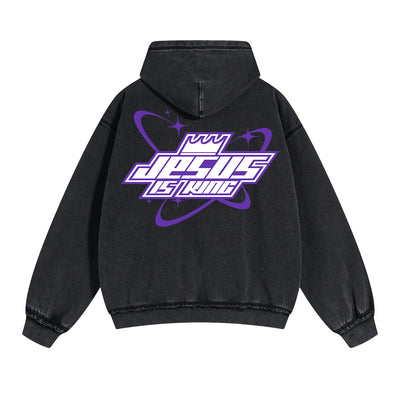 Jesus Is King Christian Y2k Double Slider Zip Hoodie-INNBLAC