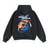 Orange Cat Vs Black Cat Double Slider Zip Hoodie-INNBLAC