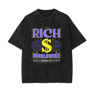 Urban Streetwear Stone Wash Graphic Tee-INNBLAC