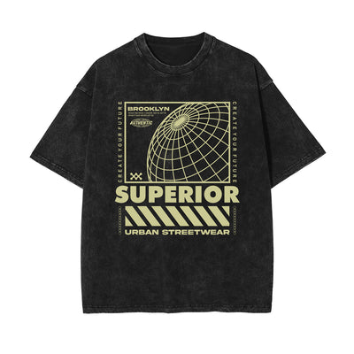 Urban Streetwear Stone Wash Graphic Tee-INNBLAC